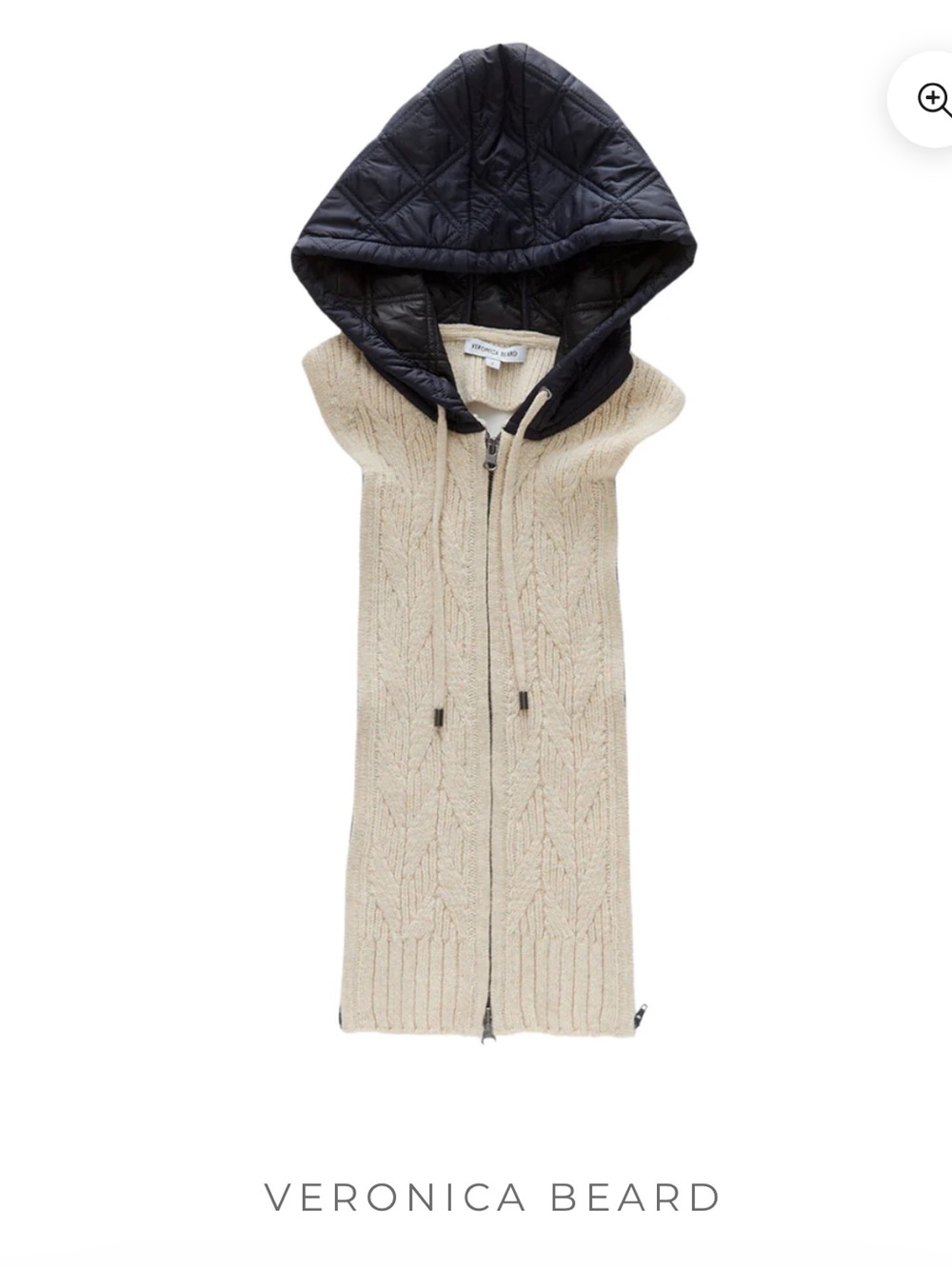 Veronica Beard Cream Knit Orine Hoodie Dickey